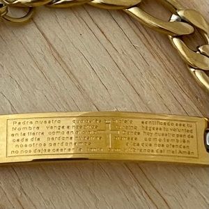 Waterproof Lord’s Prayer Bracelet Stainless Steel/ Pulsera Padre Nuestro Acero